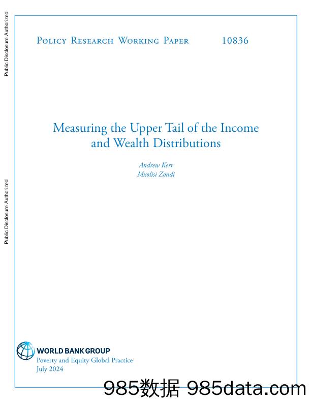 世界银行-衡量收入和财富分配的上尾部（英）-2024.7