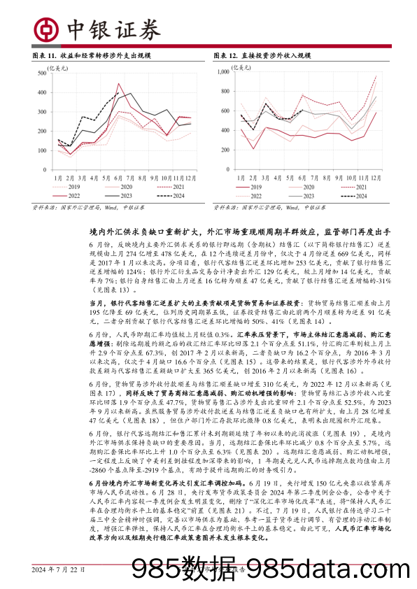 6月外汇市场分析报告：美指意外走高，亚洲货币重新承压，人民币继续维稳，境内再现外汇供求失衡压力-240722-中银证券插图4