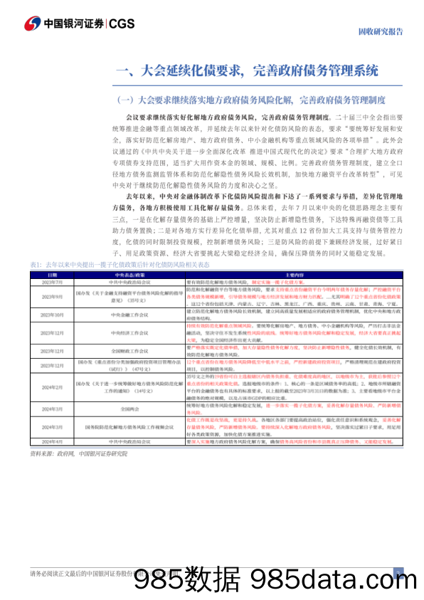 固收研究报告：三中全会延续化债要求，债市短期或有震荡-240722-银河证券插图2