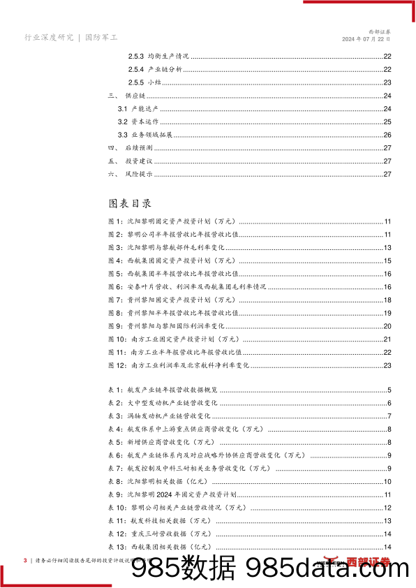 国防军工行业航发产业链2023年年报数据分析-干将发硎，有作其芒-240722-西部证券插图2