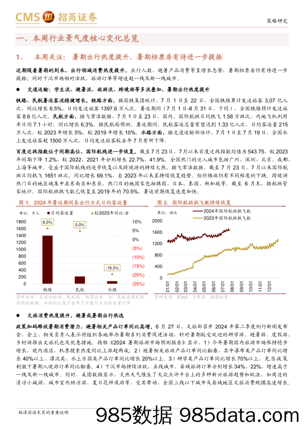 行业景气观察：暑期出行消费热度提升，手持船舶订单量累计同比增幅扩大-240724-招商证券插图5