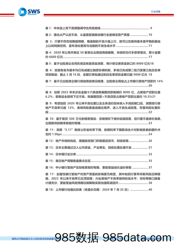 银行业新周期、新格局系列报告之资产质量专题-再论银行资产质量：本轮地产风险周期行至何方？-240726-申万宏源插图6