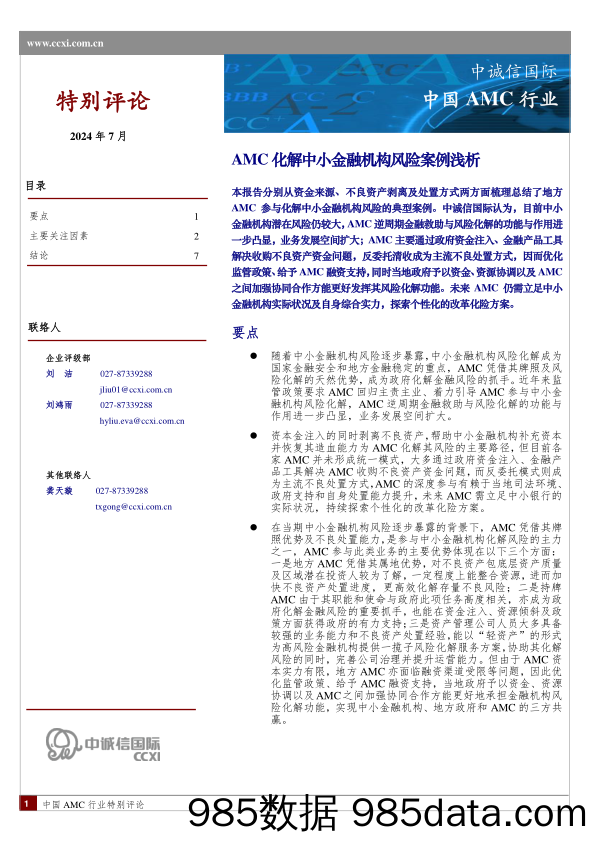 AMC化解中小金融机构风险浅析插图