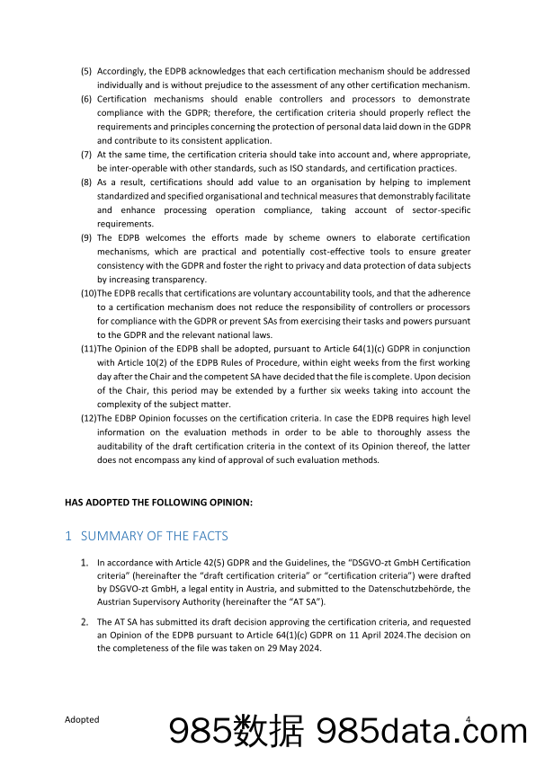 关于奥地利监管机构关于DSGVO zt GmbH认证标准的决定草案的第18-2024号意见插图3