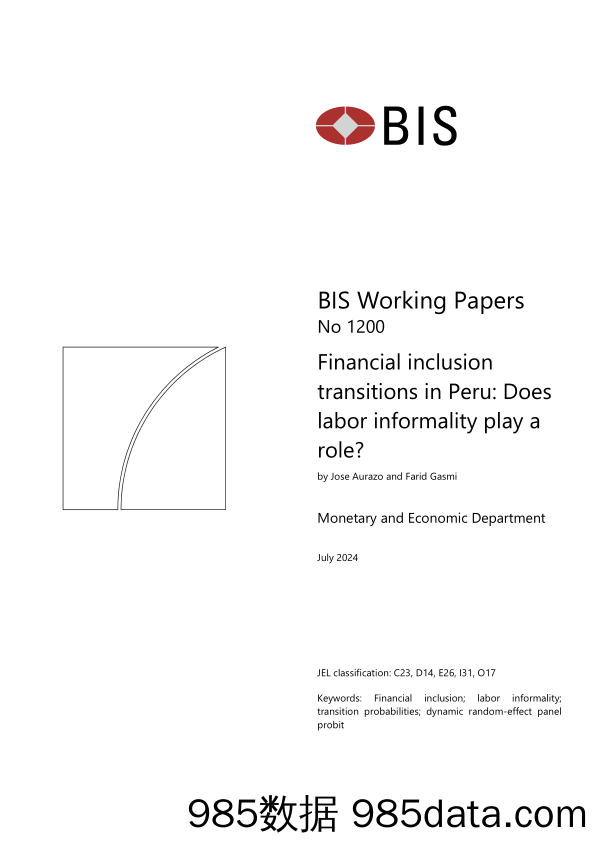 国际清算银行-秘鲁的金融包容性转型：非正规劳动力是否发挥作用？（英）-2024.7