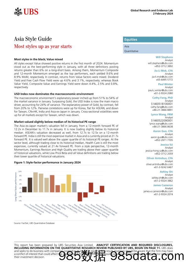 UBS Equities-Asia Style Guide _Most styles up as year starts_ Stephens-106305480