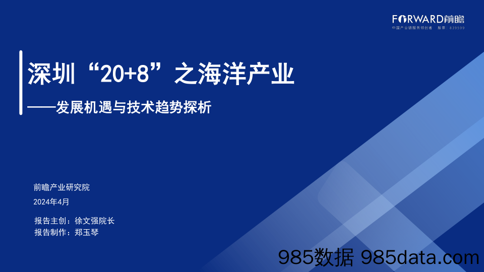 深圳“20+8”之海洋产业——发展机遇与技术趋势探析-前瞻-2024