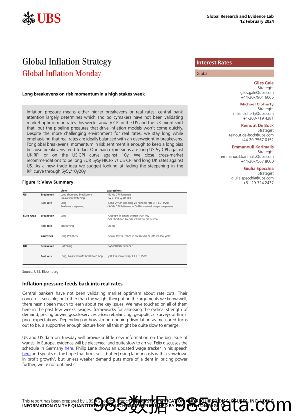 UBS Fixed Income-Global Inflation Strategy _Global Inflation Monday_ Gale-106488750