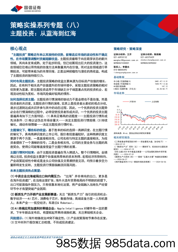 策略实操系列专题(八)：主题投资，从蓝海到红海-240725-国信证券