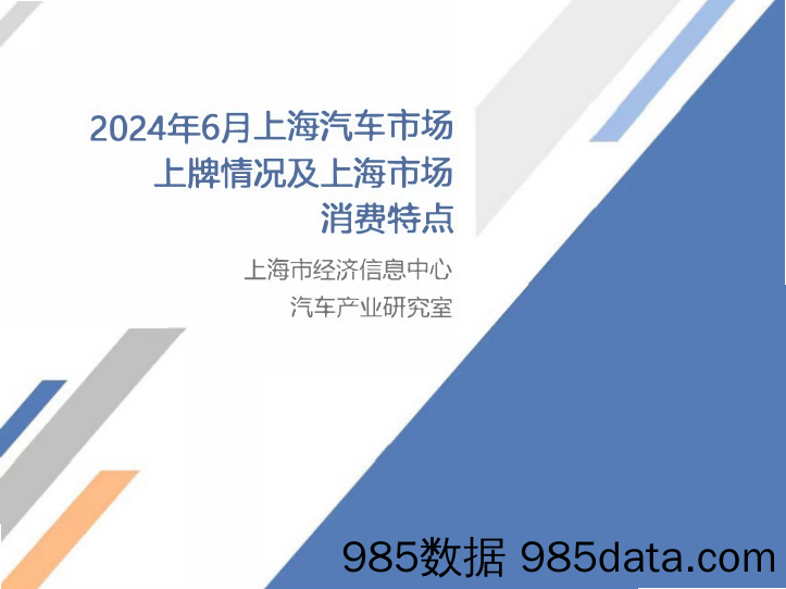 2024年6月份上海汽车市场上牌情况