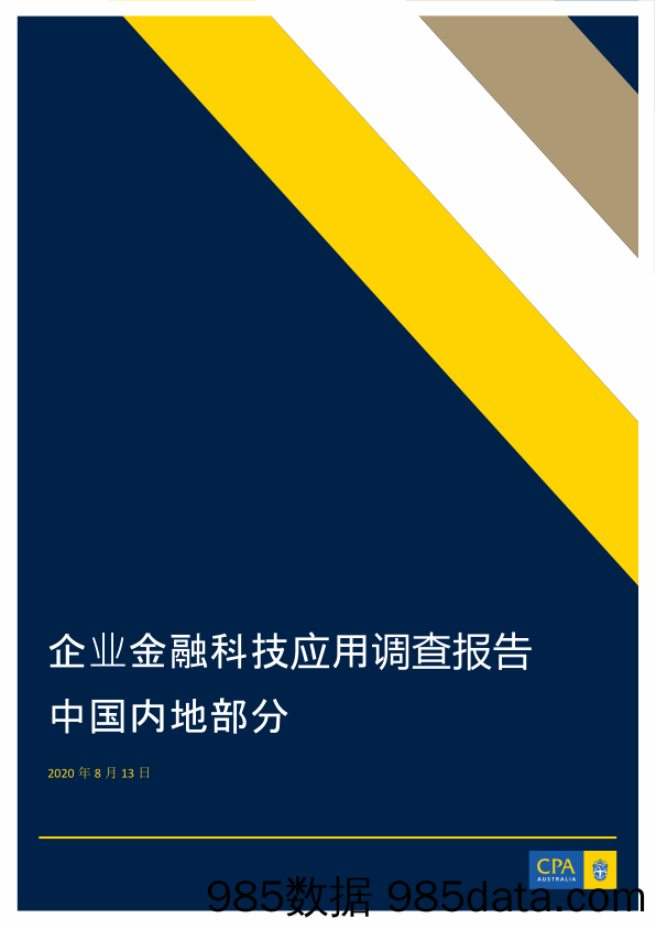 【金融银行债券-研报】CPA-企业金融科技应用调查报告—中国内地-2020.8