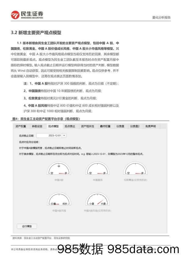 量化分析报告：民生金工资产配置平台1.1更新：加入资产观点模型-20240228-民生证券插图5