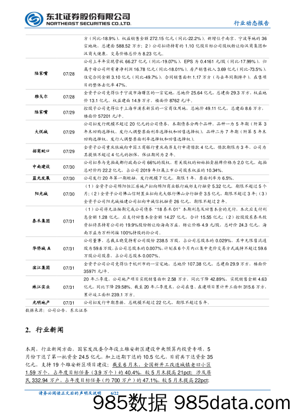 【地产最新研报】房地产行业：百强房企7月销售持续火爆，政治局会议措辞与4月保持一致-20200803-东北证券插图5