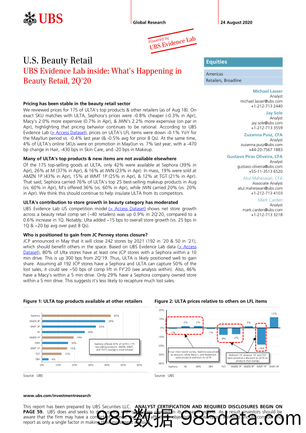 【美妆研报】瑞银-美股-零售行业-美国美妆零售：2020年Q2美妆零售业将会发生什么？-2020.8.24