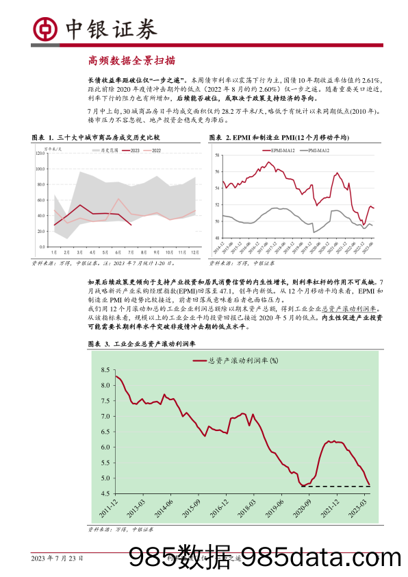 高频数据扫描：利率距破位仅“一步之遥”-20230723-中银国际插图4