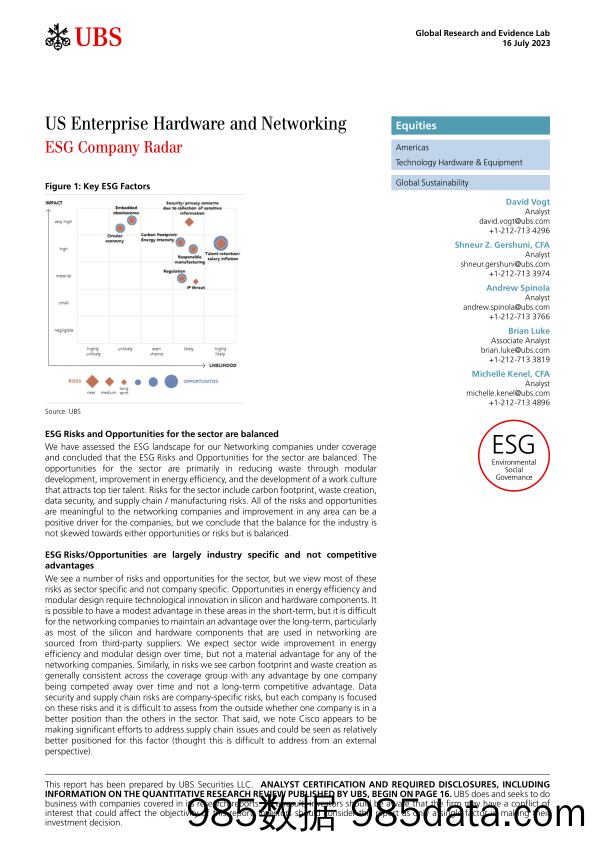 UBS Equities-US Enterprise Hardware and Networking _ESG Company Radar_ Vo...-