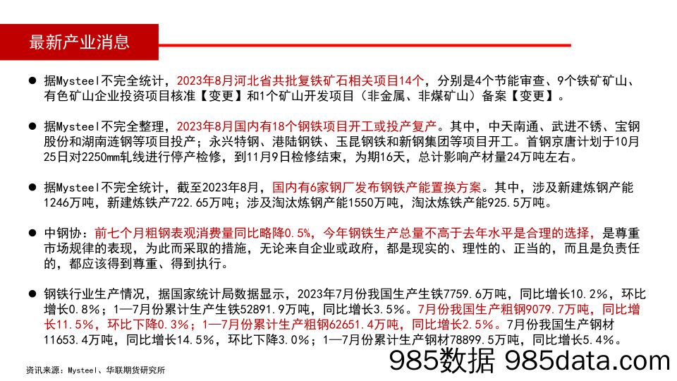 铁矿石月报：刺激政策频发布，短期需求难证伪-20230903-华联期货插图4