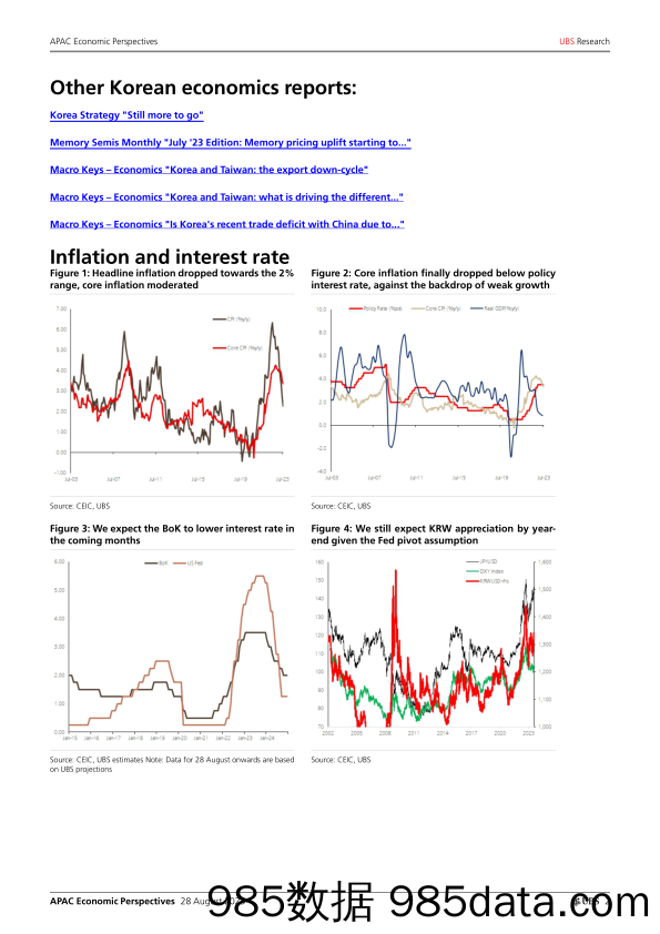 UBS Economics-APAC Economic Perspectives _Korea by the Numbers Green shoo…-103643364插图1