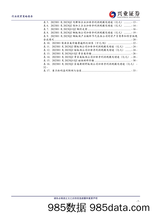 有色金属行业2023半年报总结及展望：持续关注铜铝和贵金属布局机会-20230914-兴业证券插图4