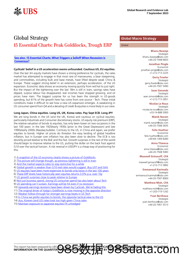 UBS Equities-Global Strategy _15 Essential Charts Peak Goldilocks, Troug...-103817755