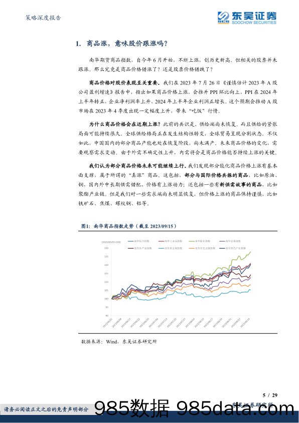 策略深度报告：商品涨，股价会跟涨？-20230917-东吴证券插图4