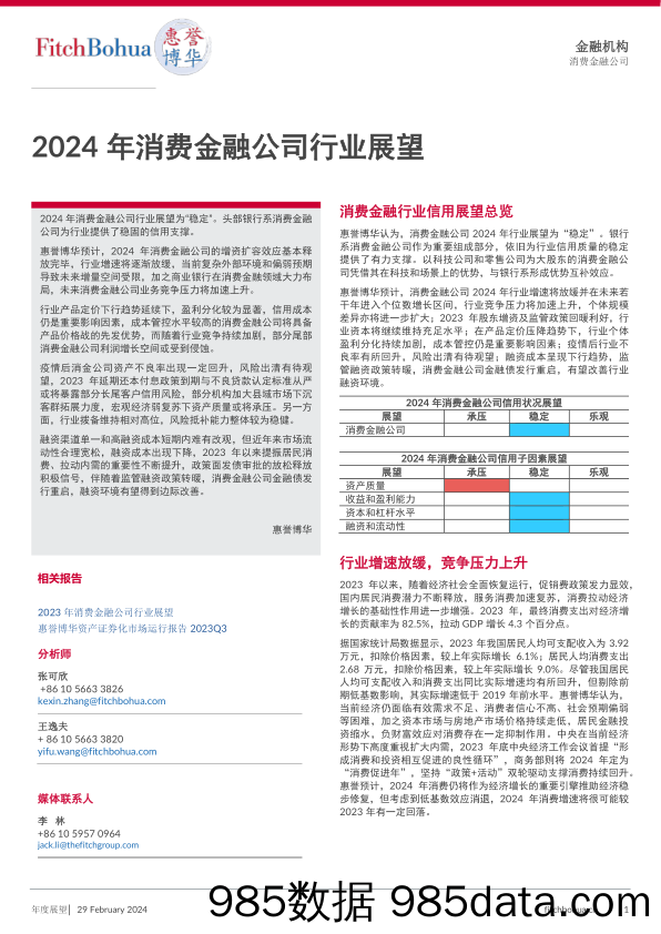 2024年消费金融公司行业展望