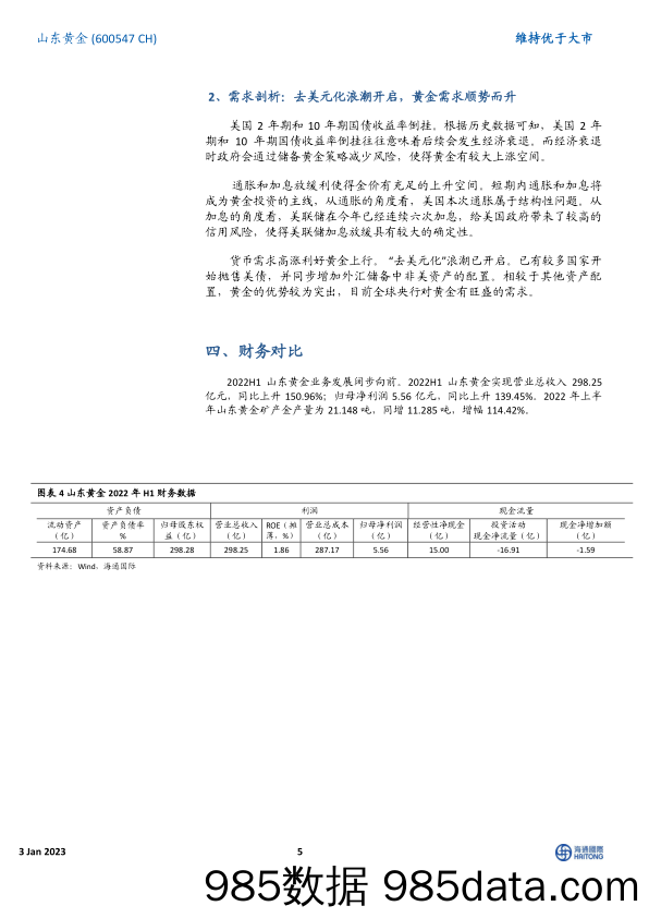 【奢侈消费市场报告】交接覆盖：背靠国企实力雄厚，黄金产量同比大幅上涨-20230103-海通国际插图4