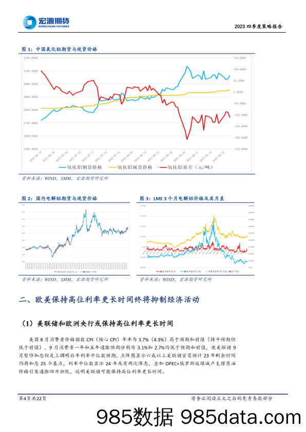 2023四季度策略报告：美联储保持高位利率更长时间背景下沪铝价格或先强后弱-20231016-宏源期货插图3