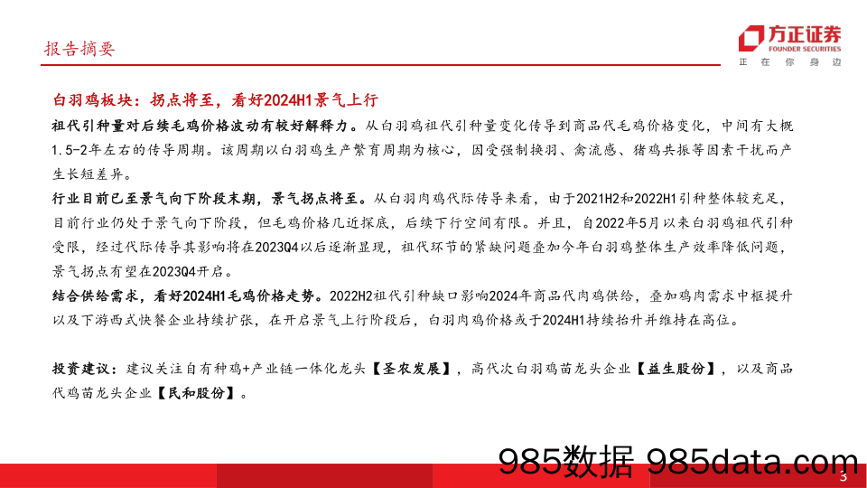 农林牧渔行业年度行业策略报告：养殖板块周期反转，种植、宠物渐进成长-20231019-方正证券插图2