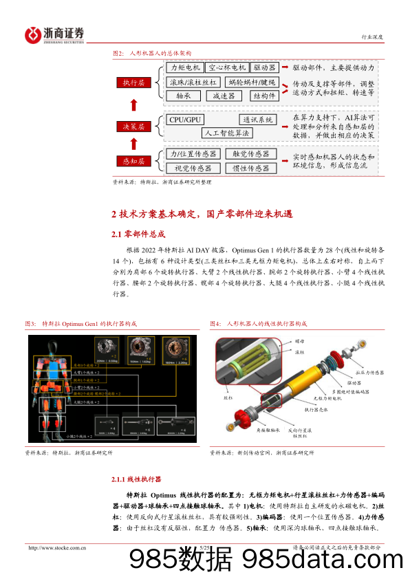 机械设备人形机器人行业深度(硬件篇)：特斯拉Optimus引领技术实现，国产零部件迎来机遇-240313-浙商证券插图4