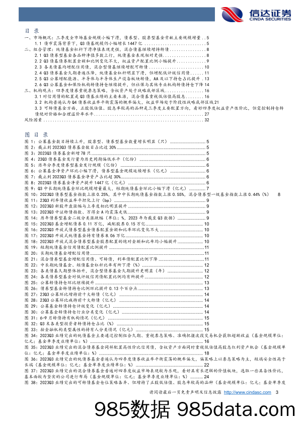 深度解析23Q3债基季报：Q3债基降久期杠杆下沉信用，Q4预计债市平衡震荡看好权益资产性价比-20231113-信达证券插图2