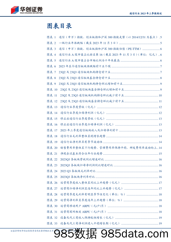 通信行业2023年三季报综述：坚定看好通信行业投资机遇，把握算力+卫星通信双主线-20231110-华创证券插图2