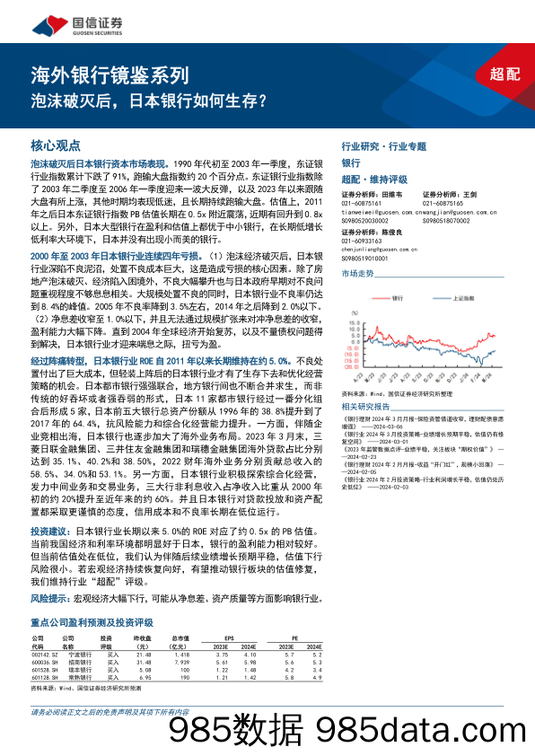 海外银行镜鉴系列：泡沫破灭后，日本银行如何生存？-240312-国信证券