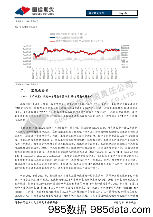 贵金属2024年投资策略报告：加息周期步入尾声 金银静待上行周期-20231126-国信期货插图4