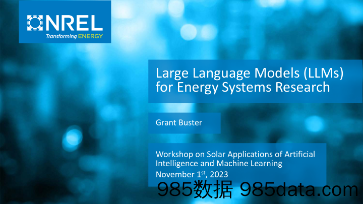 NREL+用于能源系统研究的大型语言模型-英