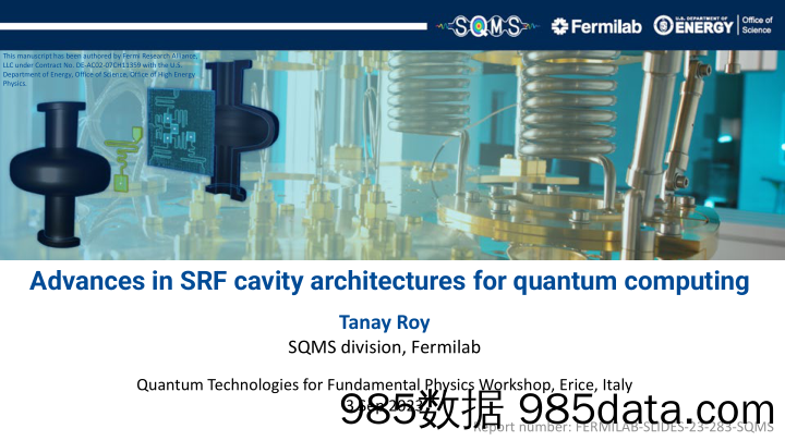 用于量子计算的超导射频+（SRF）结构研究进展（演讲PPT）-英