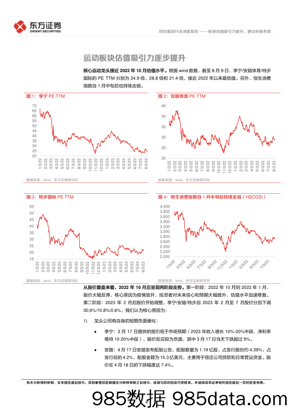 【服饰市场报告】运动服饰行业深度报告：板块估值吸引力提升，建议积极布局-20230811-东方证券插图3