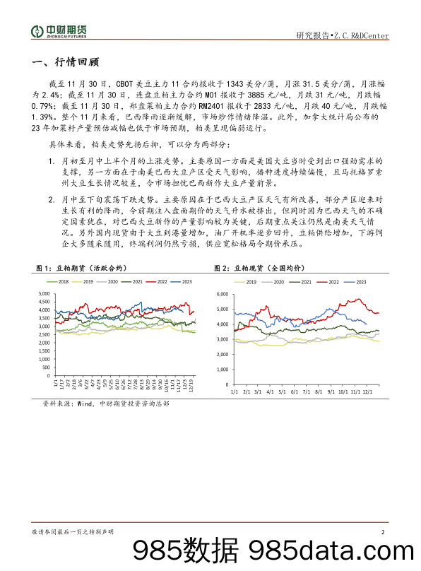 粕类月报：天气状况转向 粕类震荡偏弱-20231205-中财期货插图1