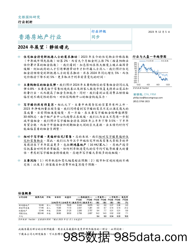 香港房地产行业：2024年展望：靜候曙光-20231205-交银国际证券插图