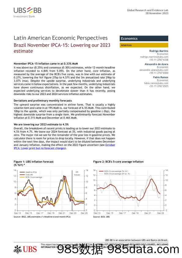 UBS Economics-Latin American Economic Perspectives _Brazil November IPCA-1...-105203608