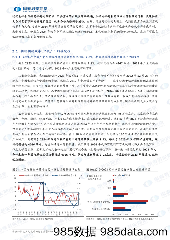 2024年电解铝及氧化铝期货行情展望：电解铝：“低产”格局下的“买点” 氧化铝：产业链利润分配的博弈，孰强孰弱？-20231218-国泰期货插图5