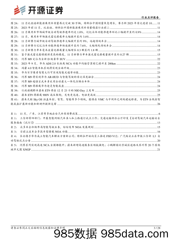 汽车行业点评报告：“金九银十”增长态势延续，L3级智驾试点政策出台-20231225-开源证券插图2