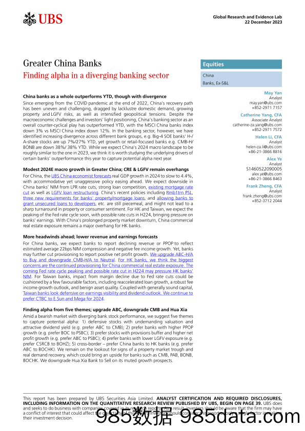 UBS Equities-Greater China Banks _Finding alpha in a diverging banking se...-105539710