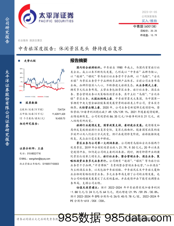 中青旅深度报告：休闲景区龙头 静待疫后复苏-20230105-太平洋证券插图