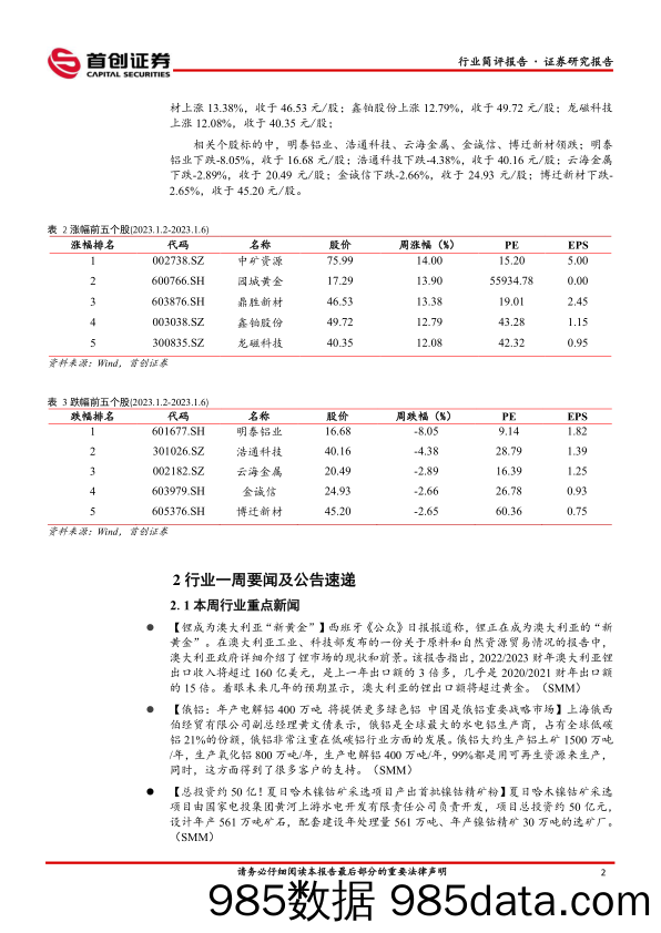 有色行业周报：美联储处于加息尾声，继续看多黄金-20230108-首创证券插图4