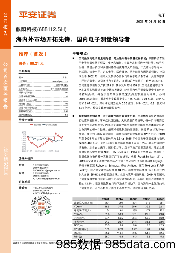 海内外市场开拓先锋，国内电子测量领导者-20230110-平安证券插图