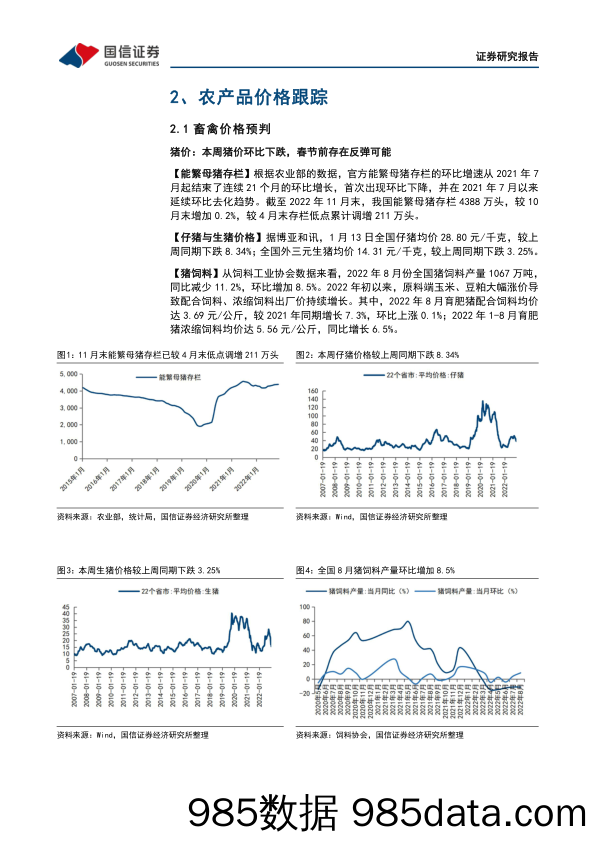 农林牧渔行业农产品研究跟踪系列报告（57）：本周全国生猪均价环比下跌3.25%，仔猪均价环比下跌8.34%-20230115-国信证券插图5