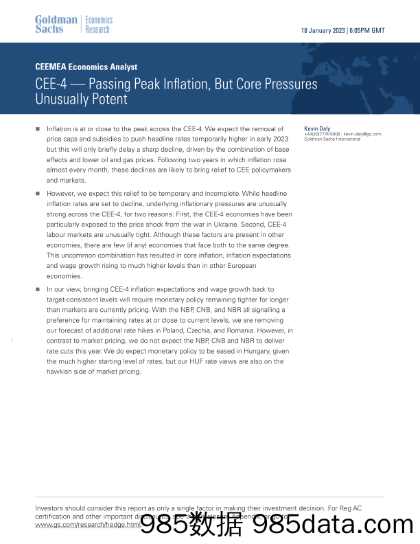 CEEMEA Economics Analyst_ CEE-4 — Passing Peak Inflation, But Core Pressures Unusually Potent(1)