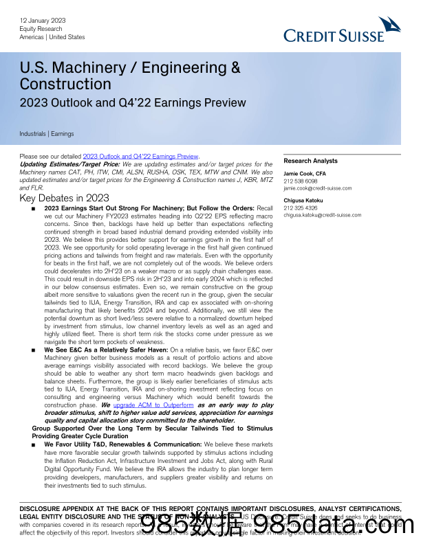 U.S. Machinery  Engineering