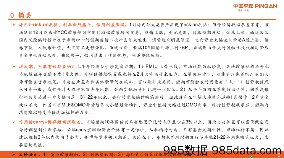 2023年2月宏观利率策略：信用债carry+博弈短端预期差-20230202-平安证券插图1